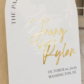 Acrylic wedding sign with 3D Gold Mirror Names